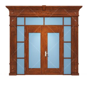 Cửa thuỷ lực 2 cánh kính - vách chết - Biệt thự