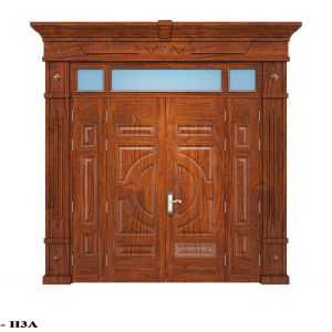 Cửa thép vân gỗ 4 cánh Biệt thự