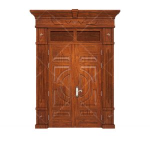 Cửa thép vân gỗ 2 cánh H4 Biệt thự 