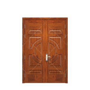 Cửa thép vân gỗ 2 cánh cân H4