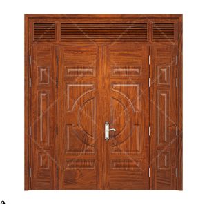 Cửa thép vân gỗ 4 cánh lệch H3A-H4